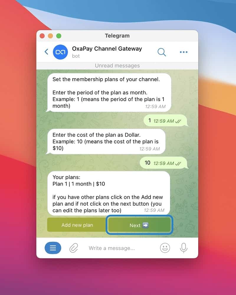 anagement of paid channels with the oxapay telegram channel gateway
