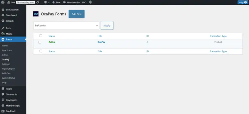 3-4 How to Set Up the OxaPay Plugin for Gravity Forms