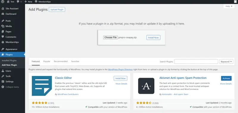 1-1 How to Set Up the OxaPay Plugin for Paid Memberships Pro