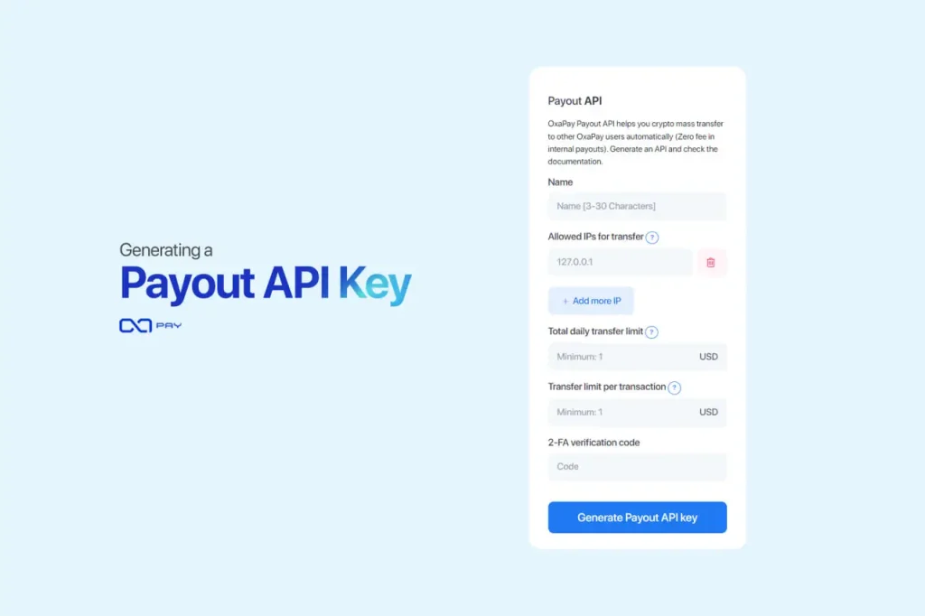 Generating a Payout API Key